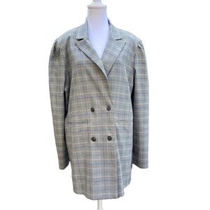 Somewherelately XXL double breasted light shoulder padded long lined blazer